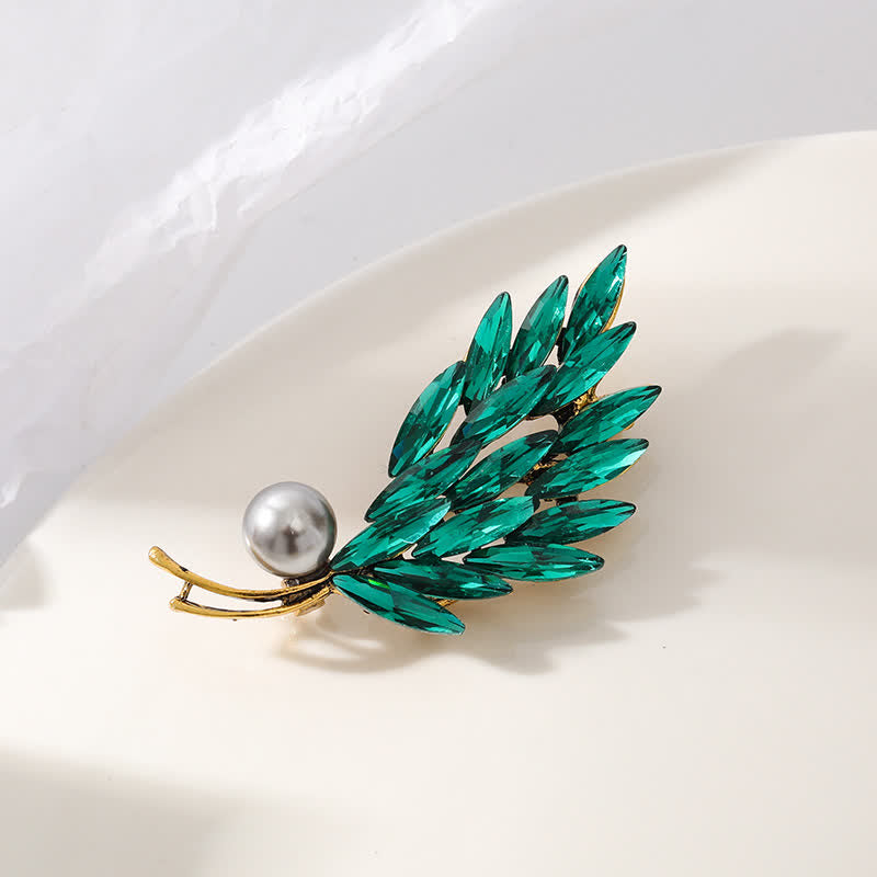 Spilla da donna con bouquet di grano dorato antico - Verde - image 7