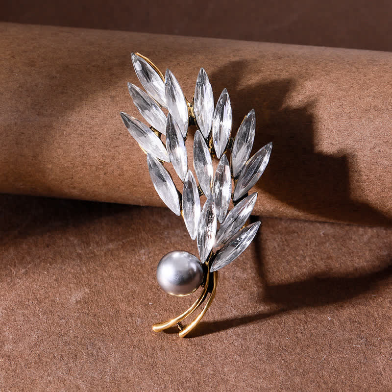 Spilla da donna con bouquet di grano dorato antico - Bianco - image 4