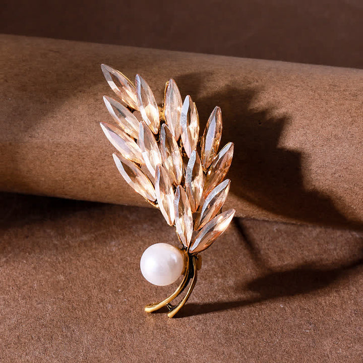 Spilla da donna con bouquet di grano dorato antico - Champagne - image 0