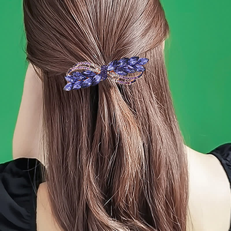 Fermaglio per capelli con fiocco di strass da donna - image 1