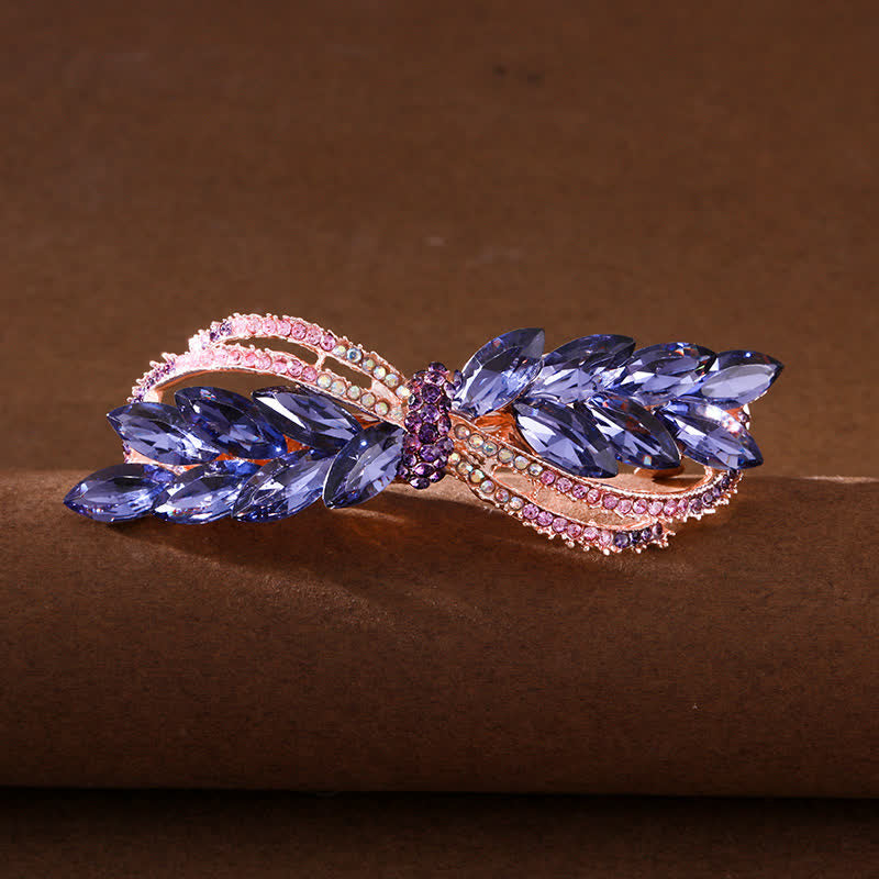 Fermaglio per capelli con fiocco di strass da donna - Viola - image 0