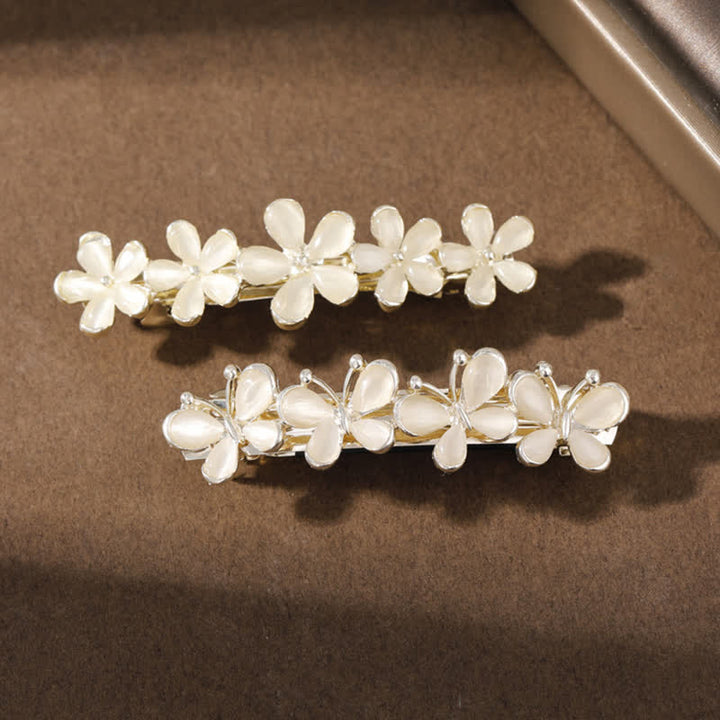 Fermaglio per capelli con farfalla e fiore in opale da donna - image 4