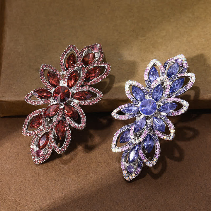 Fermaglio per capelli con fiore di strass di lusso da donna - image 2