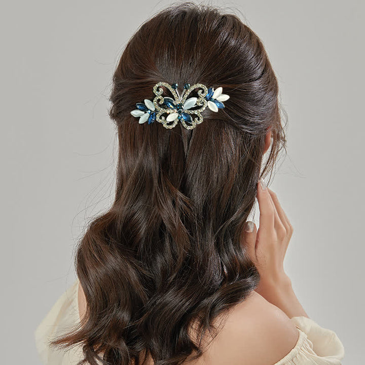 Fermaglio per capelli a farfalla con strass di cristallo da donna - image 1