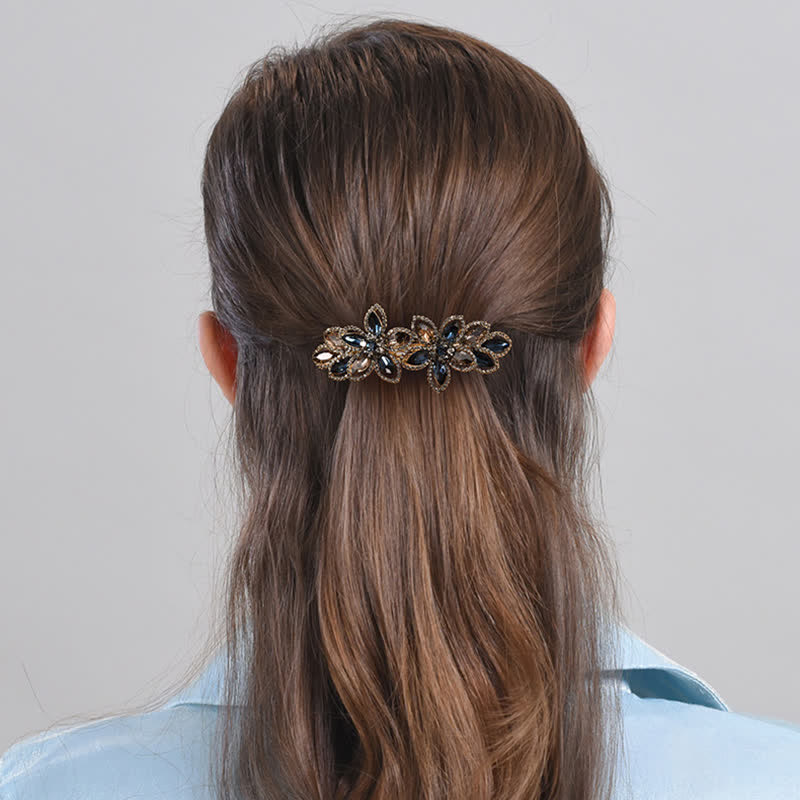Fermaglio per capelli a forma di fiore di cristallo retrò da donna - image 1
