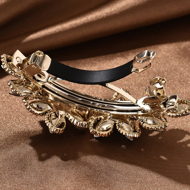 Fermaglio per capelli a forma di fiore di cristallo retrò da donna - image 2