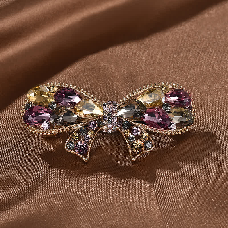 Fermaglio per capelli a forma di fiocco grazioso da donna - Viola e Champagne - image 2