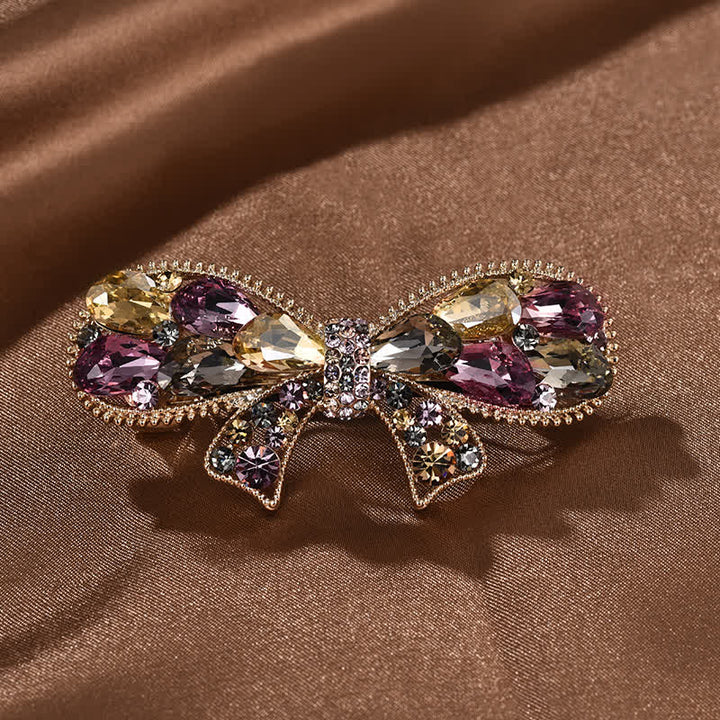 Fermaglio per capelli a forma di fiocco grazioso da donna - Viola e Champagne - image 2