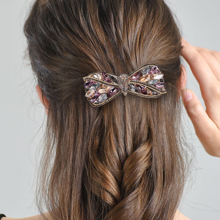 Fermaglio per capelli a forma di fiocco lucido da donna - image 2