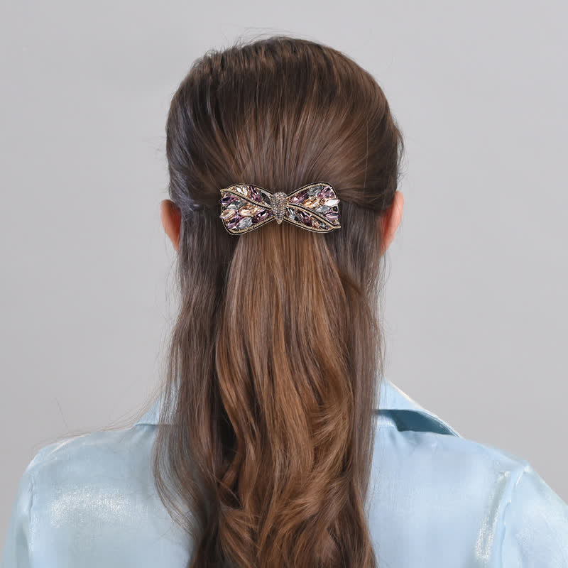 Fermaglio per capelli a forma di fiocco lucido da donna - image 1