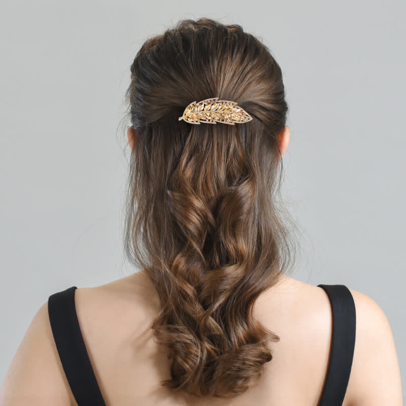 Fermaglio per capelli a forma di foglia di pianta di bellezza dolce da donna - image 1