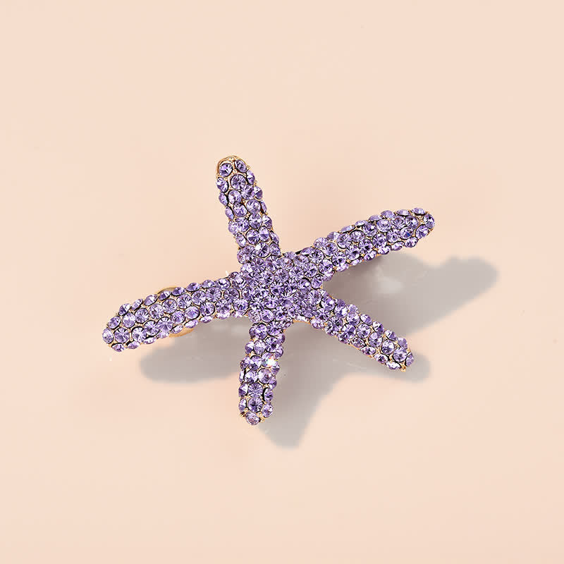 Fermaglio per capelli da donna con motivo a forma di animale marino con diamanti - Viola - image 5