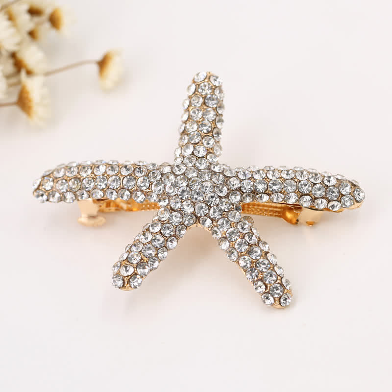 Fermaglio per capelli da donna con motivo a forma di animale marino con diamanti - Bianco - image 7
