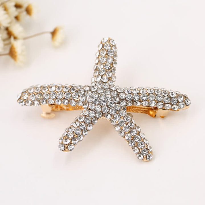 Fermaglio per capelli da donna con motivo a forma di animale marino con diamanti - Bianco - image 7
