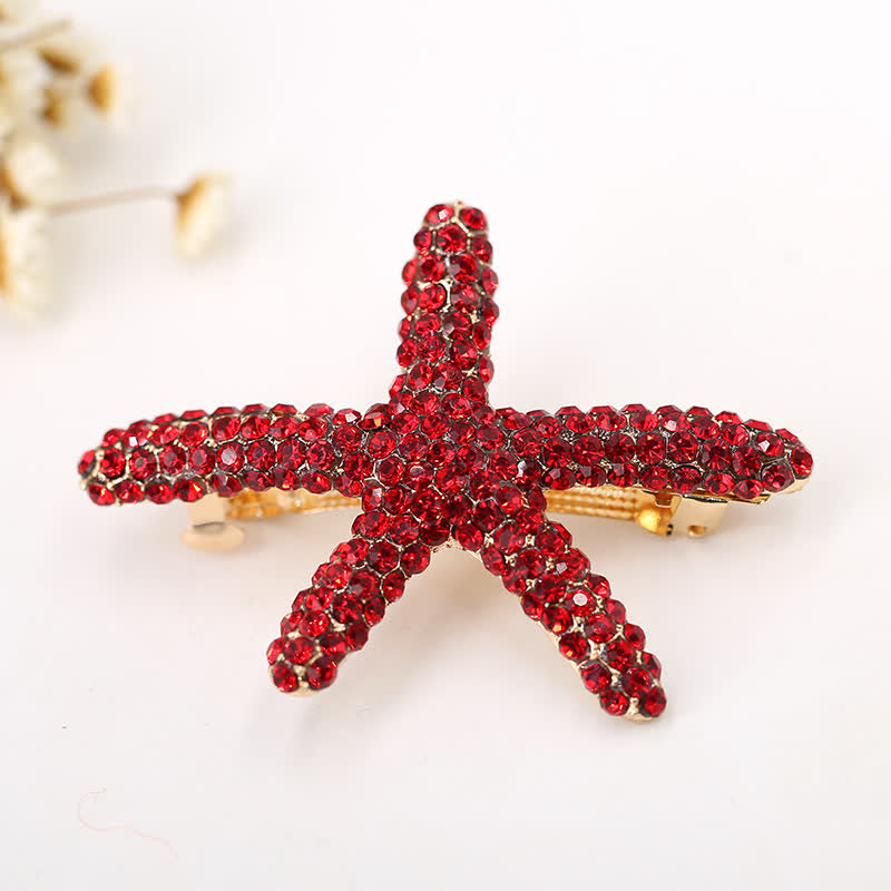 Fermaglio per capelli da donna con motivo a forma di animale marino con diamanti - Rosso - image 9