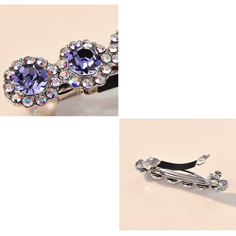 Fermaglio per capelli piccolo con strass floreale da donna - image 2