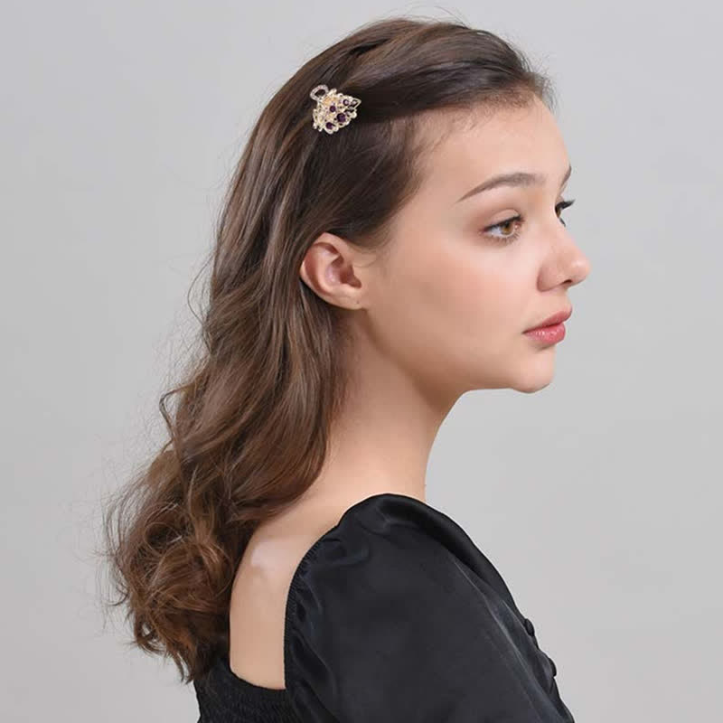 Fermaglio per capelli a forma di mini foglie scintillanti da donna - image 1