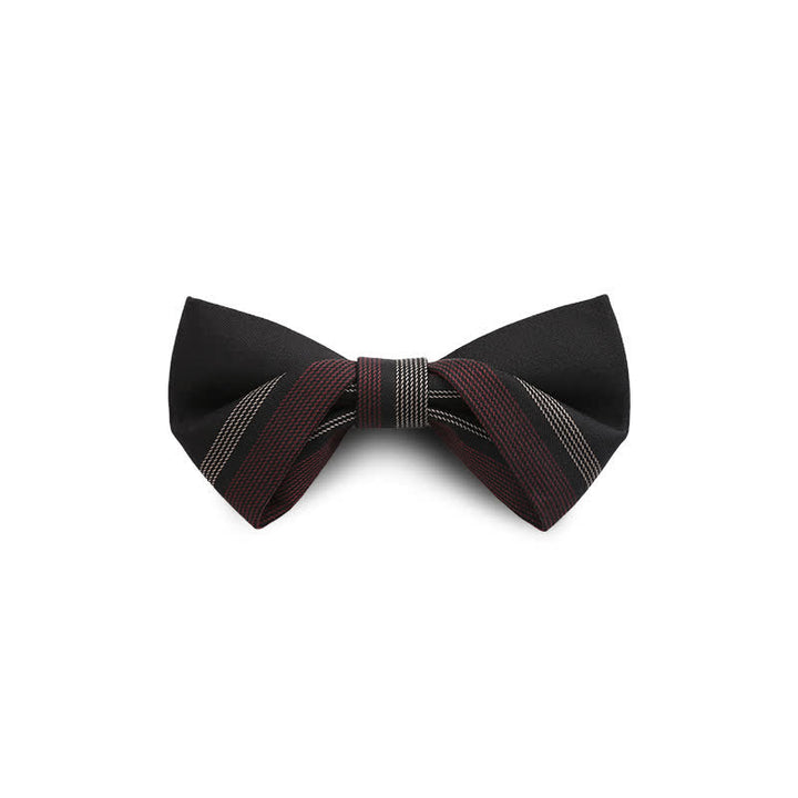 Papillon formale a righe bordeaux e nere da uomo - Stile n. 3 - image 9