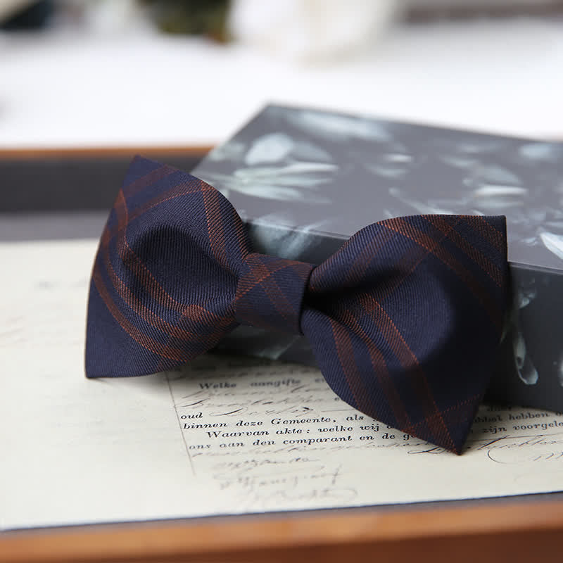 Papillon classico scozzese in stile britannico da uomo - Blu notte - Stile n. 1 - image 12