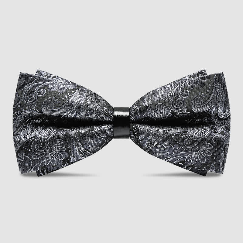 Papillon da uomo con motivo Paisley grigio di lusso - Stile n. 1 - image 2