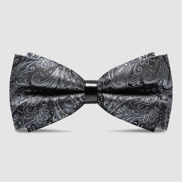Papillon da uomo con motivo Paisley grigio di lusso - Stile n. 1 - image 2