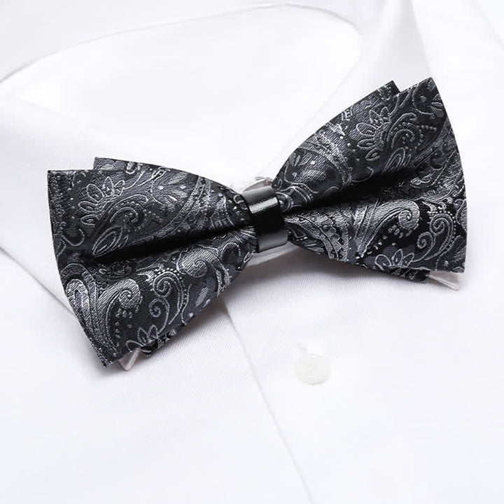 Papillon da uomo con motivo Paisley grigio di lusso - image 1