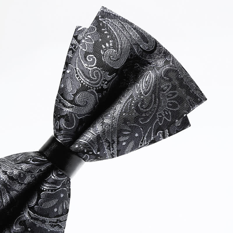 Papillon da uomo con motivo Paisley grigio di lusso - image 3