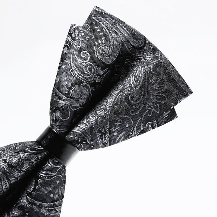 Papillon da uomo con motivo Paisley grigio di lusso - image 3