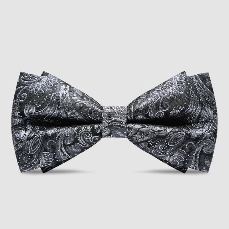 Papillon da uomo con motivo Paisley grigio di lusso - Stile n. 2 - image 5