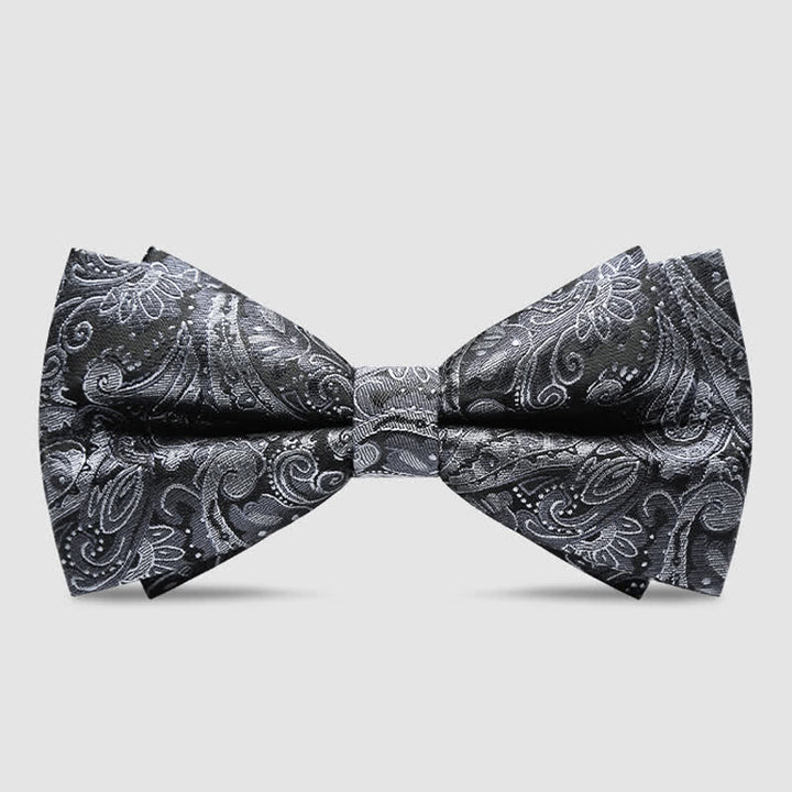 Papillon da uomo con motivo Paisley grigio di lusso - Stile n. 2 - image 5