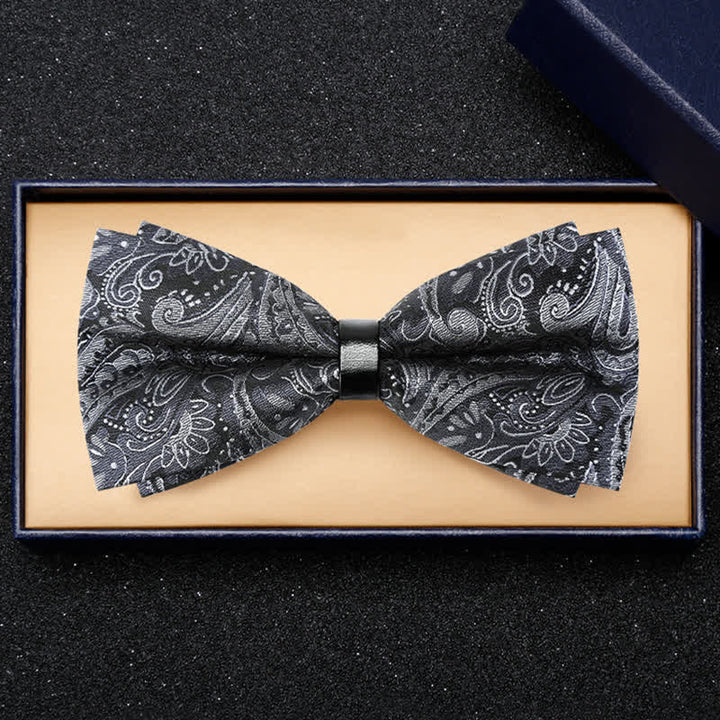 Papillon da uomo con motivo Paisley grigio di lusso - image 0
