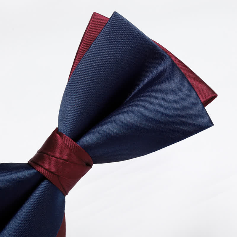 Papillon da uomo a doppio strato blu navy e bordeaux Noble - image 2