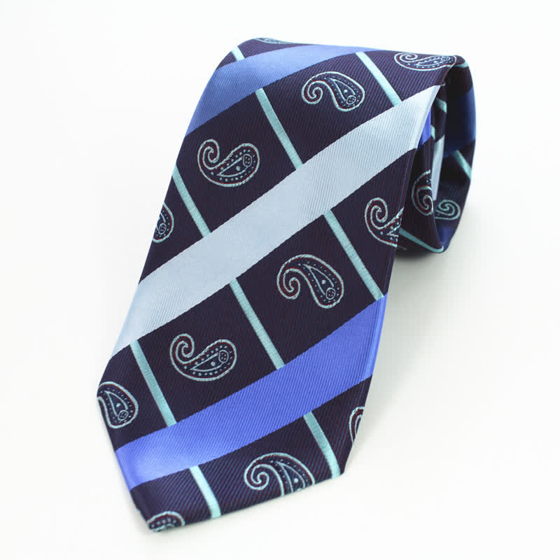 Set di 3 cravatte a righe con motivo misto Paisley da uomo - image 4
