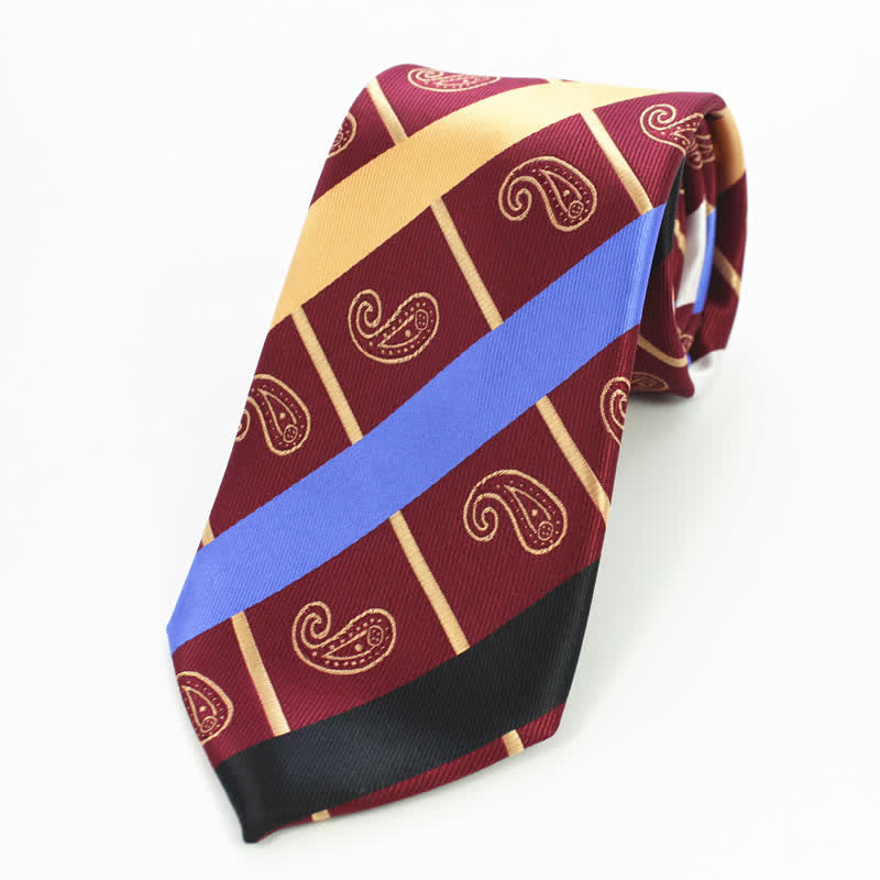 Set di 3 cravatte a righe con motivo misto Paisley da uomo - image 1
