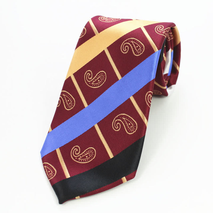 Set di 3 cravatte a righe con motivo misto Paisley da uomo - image 1