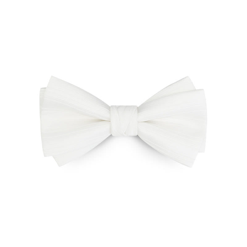 Papillon formale da uomo in twill tinta unita per matrimonio - Bianco - image 2