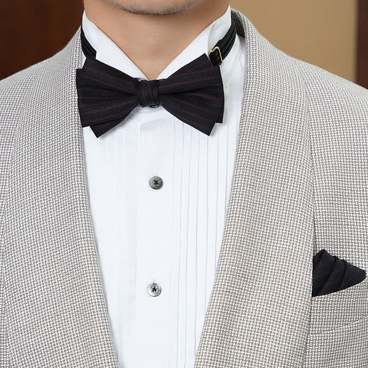 Papillon formale da uomo in twill tinta unita per matrimonio - image 15