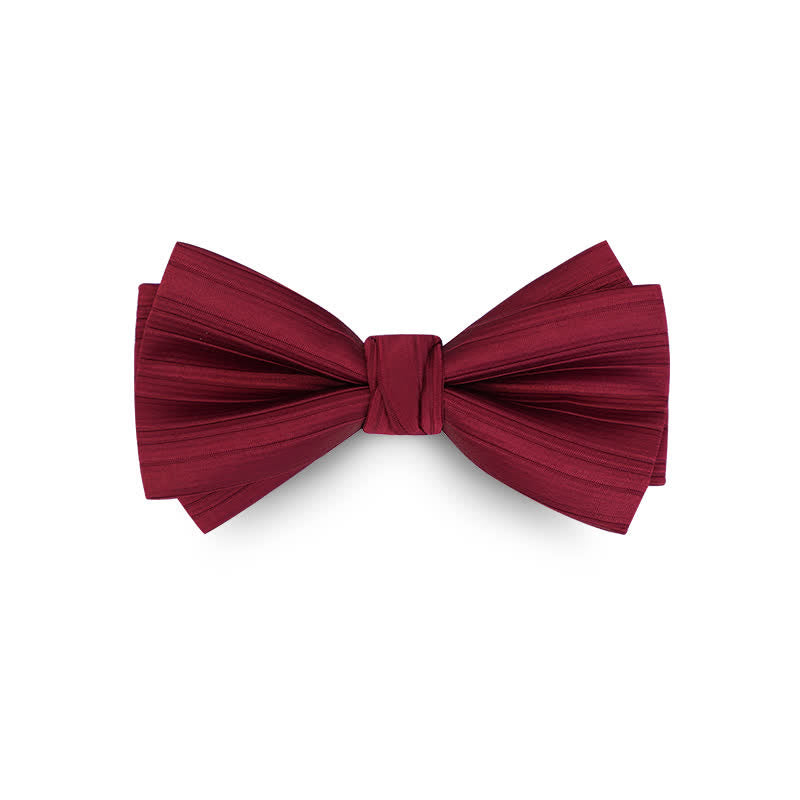 Papillon formale da uomo in twill tinta unita per matrimonio - Borgogna - image 5
