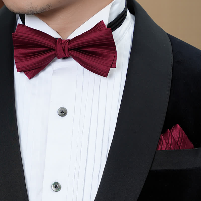 Papillon formale da uomo in twill tinta unita per matrimonio - image 9
