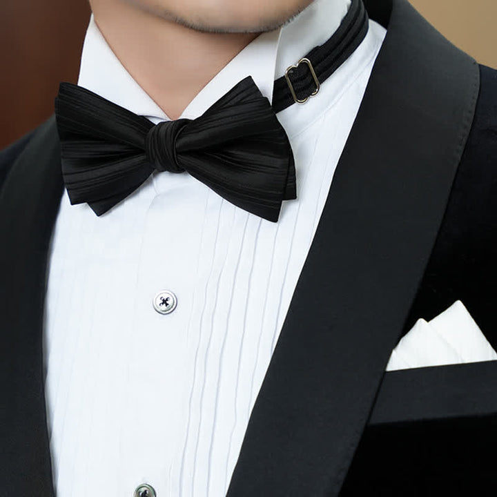 Papillon formale da uomo in twill tinta unita per matrimonio - image 11