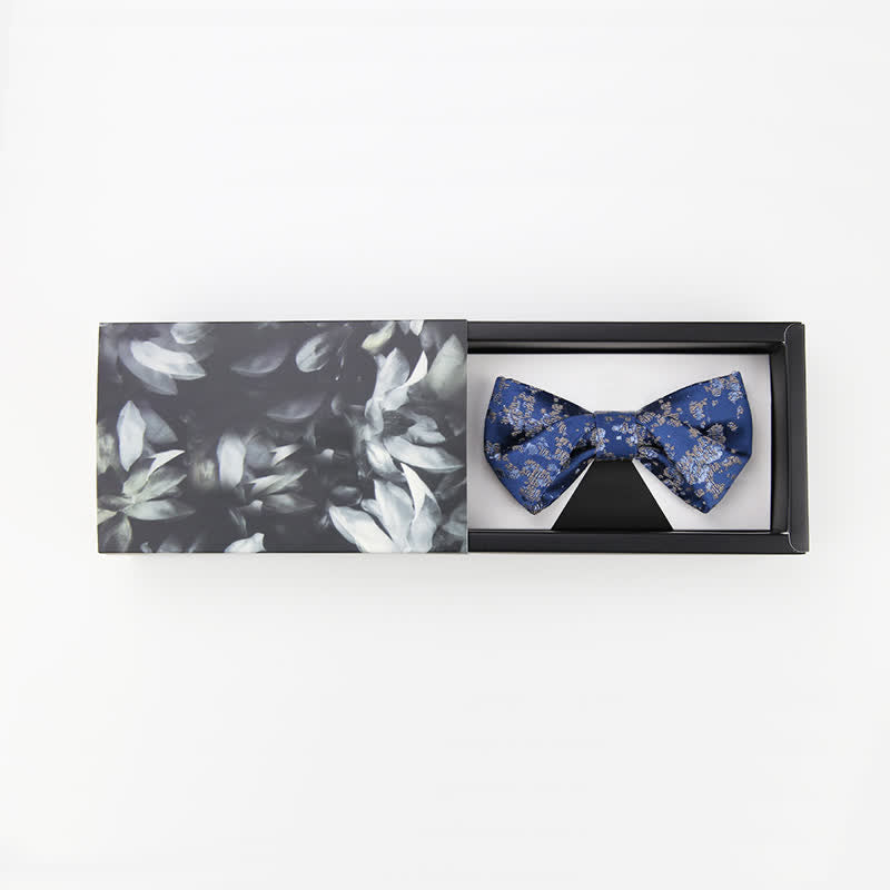 Papillon da uomo con stampa floreale blu delicato - Stile n. 2 - image 4