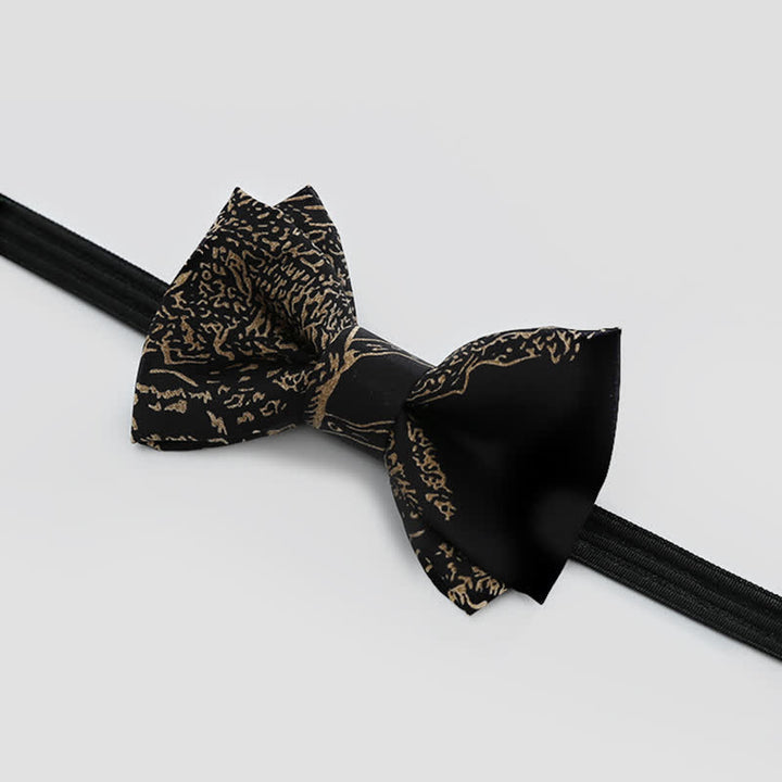 Papillon da sposo da uomo con pittura dorata e nera - image 6