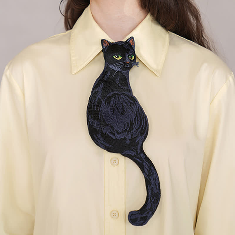 Cravatta con cerniera a forma di gatto nero da donna - image 4