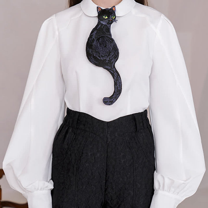 Cravatta con cerniera a forma di gatto nero da donna - image 1