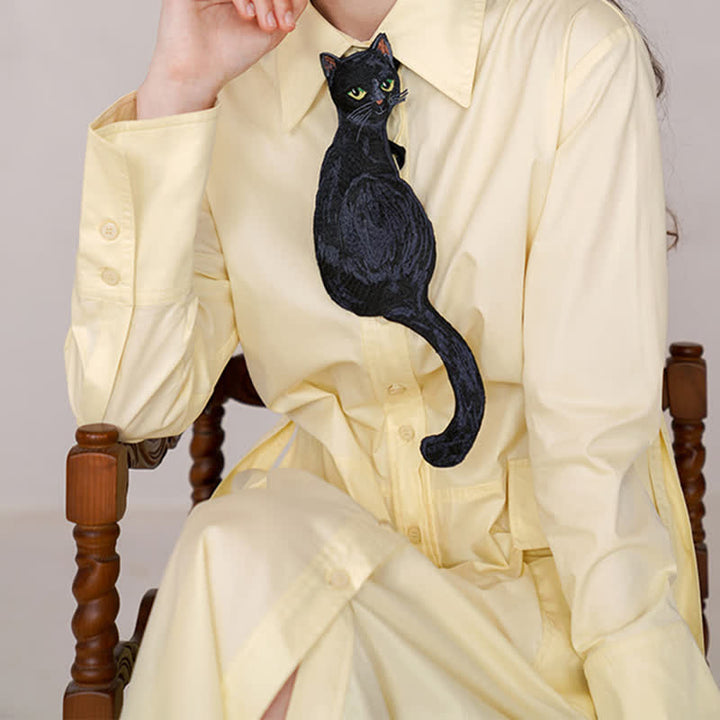 Cravatta con cerniera a forma di gatto nero da donna - image 5