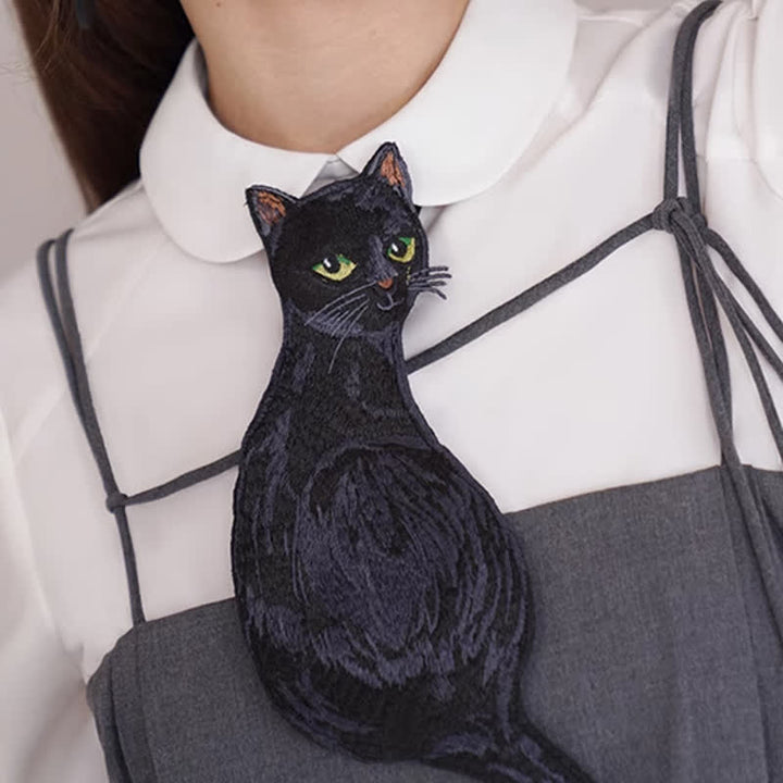 Cravatta con cerniera a forma di gatto nero da donna - image 3
