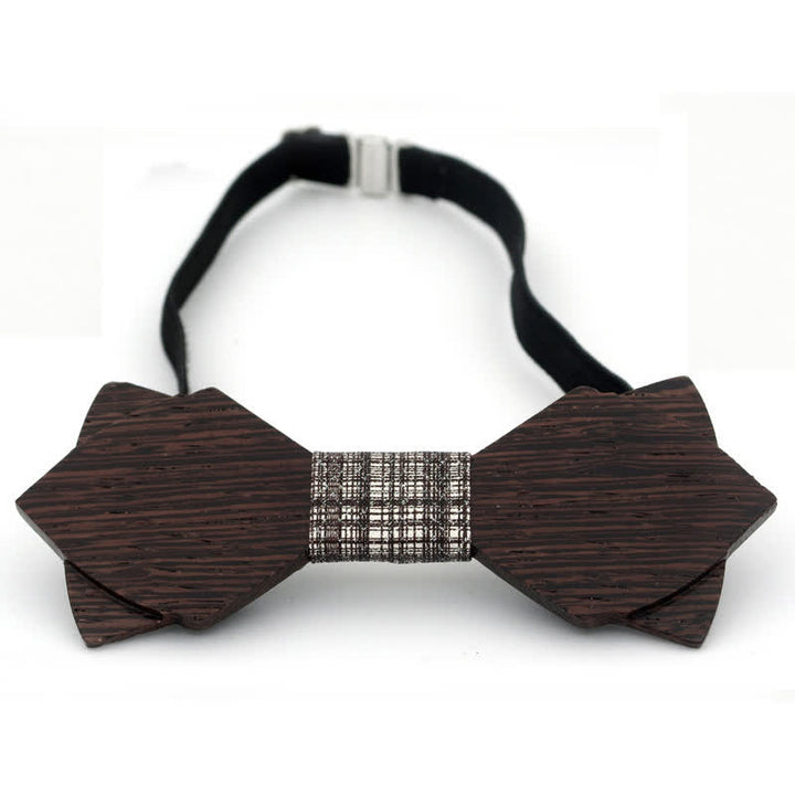 Papillon in legno a doppio strato vintage classico da uomo - image 9