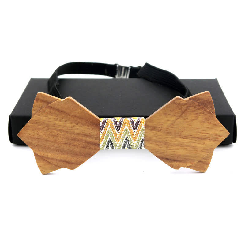 Papillon in legno a doppio strato vintage classico da uomo - Legno robusto - image 0