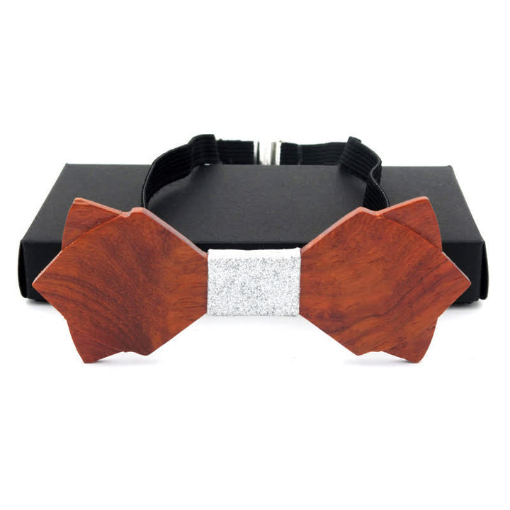 Papillon in legno a doppio strato vintage classico da uomo - Rosso - image 11