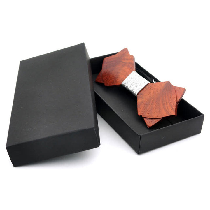 Papillon in legno a doppio strato vintage classico da uomo - image 13